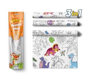 Pexi Malerei Tischtücher 3 Stück - Happy Dinosaurs (Happy Dino)